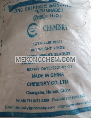 Zinc Sulphate Monohydrate 98% Min - MEKONG CHEMICALS - Công Ty TNHH Hóa Chất Mê Kông